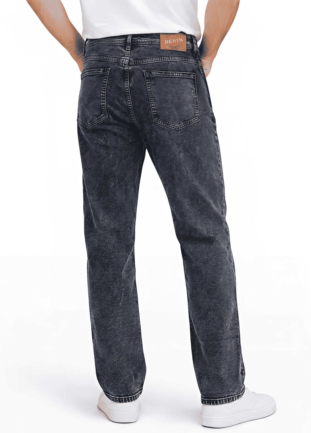 Black Denim Jeans Detail