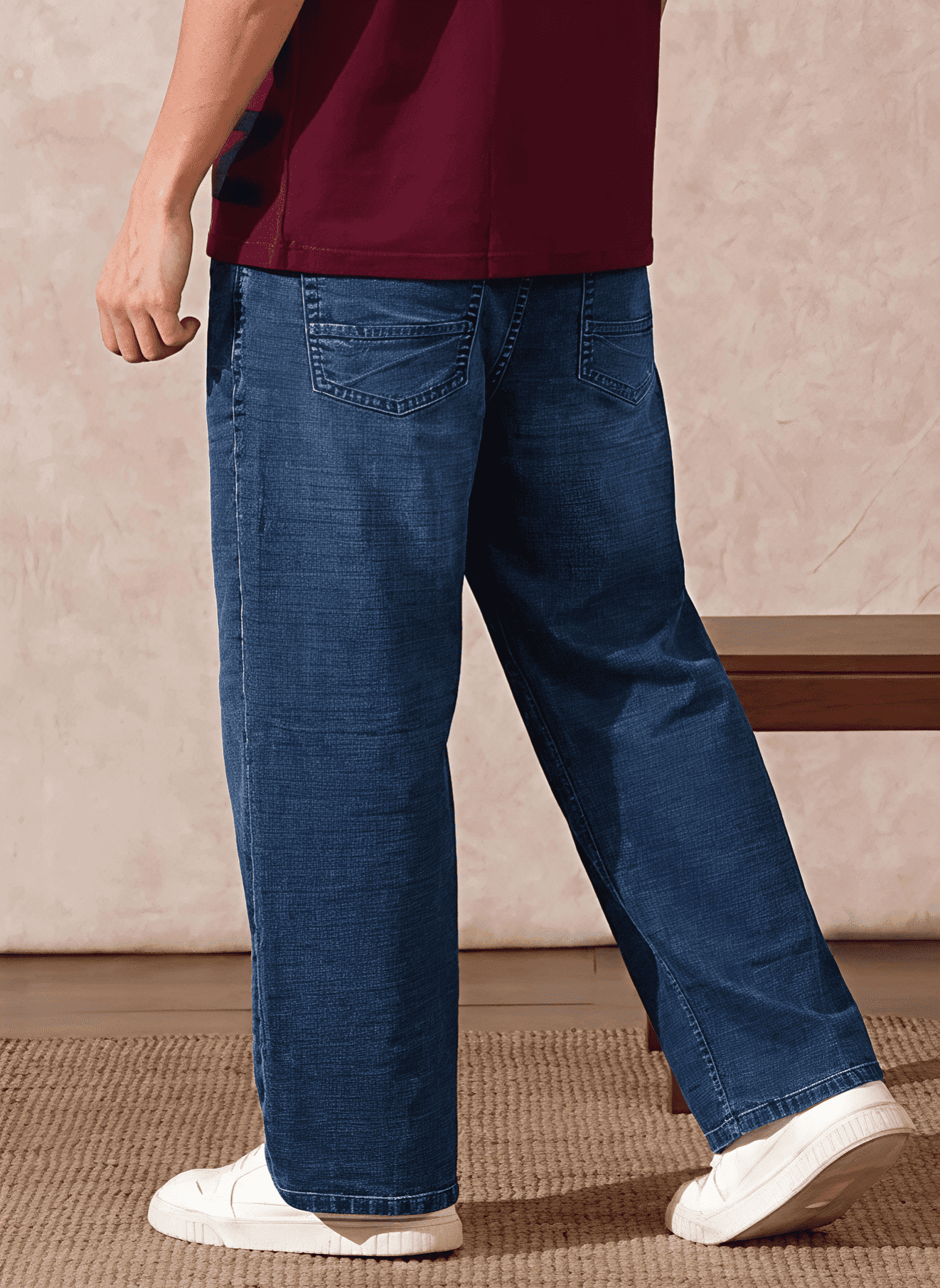Over-Sized Blue Jeans Detail
