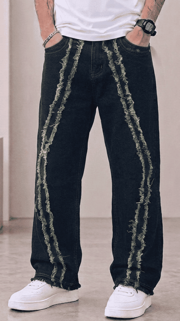 Stylish Platted Line Jeans 2