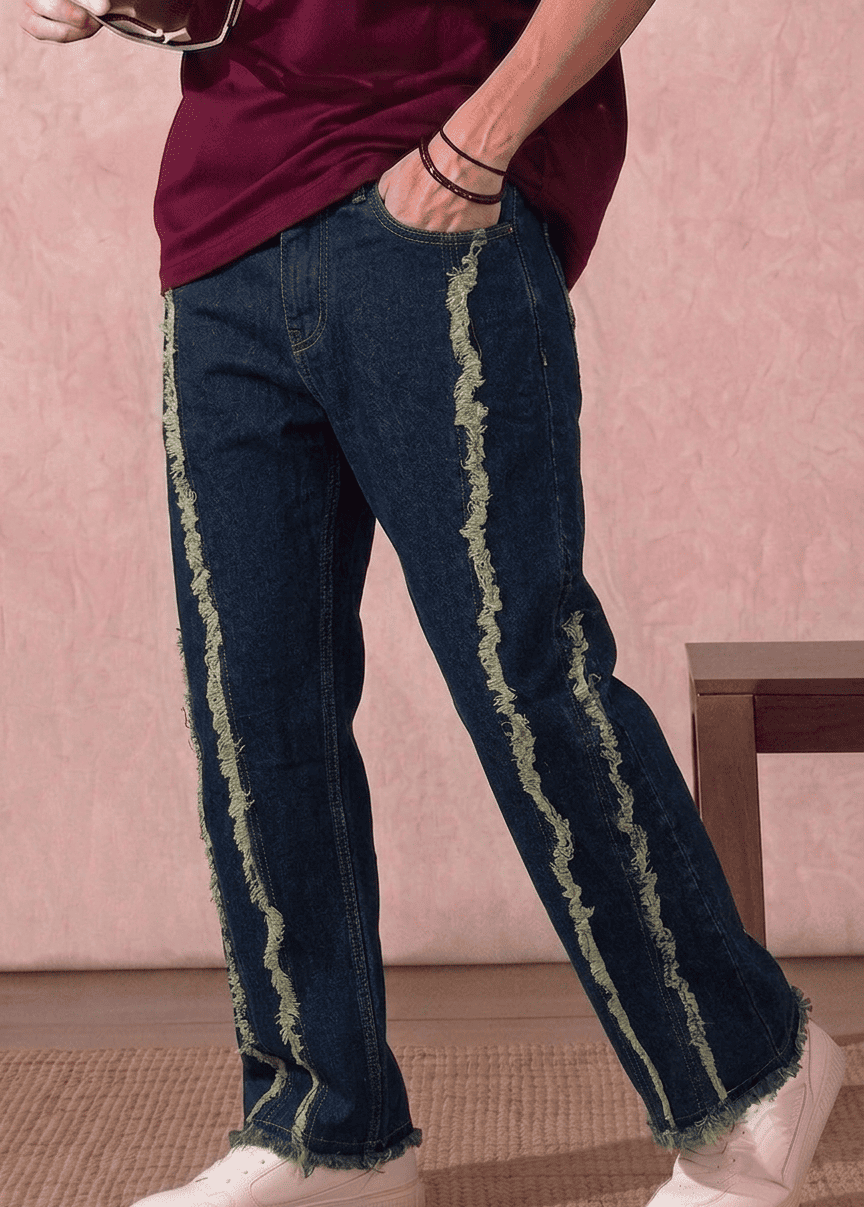 Stylish Platted Line Jeans 3