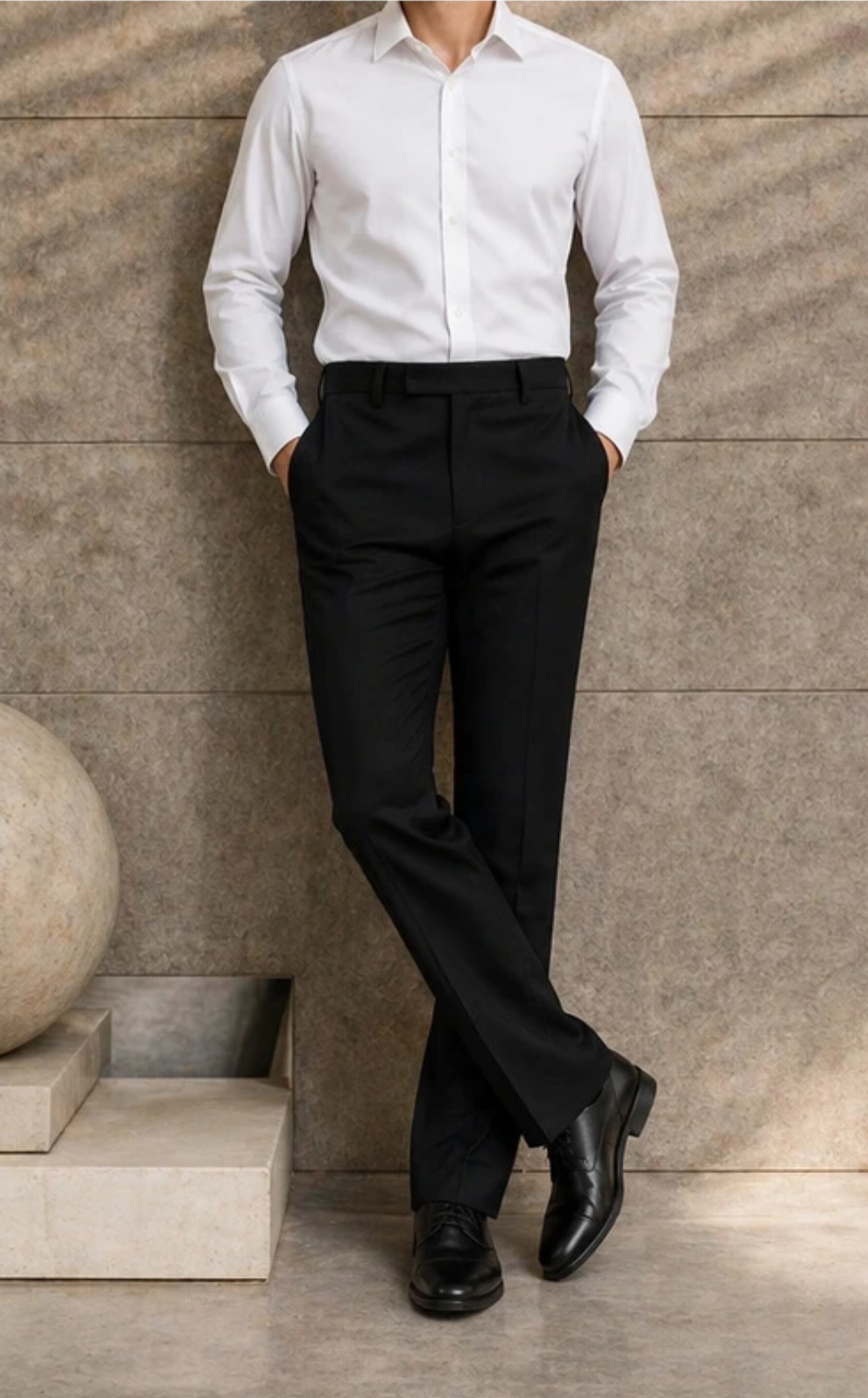 Men Black Solid Trousers