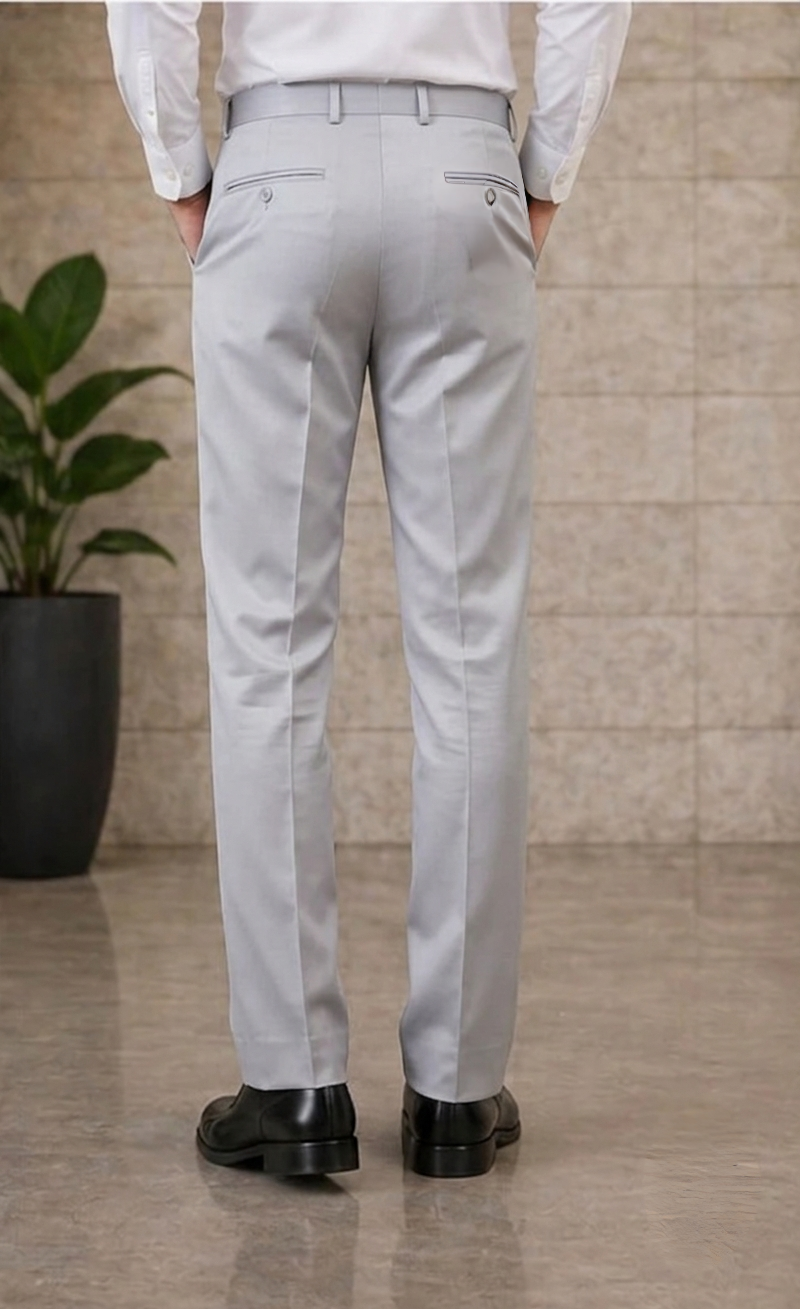 Men Grey Solid Trousers Detail