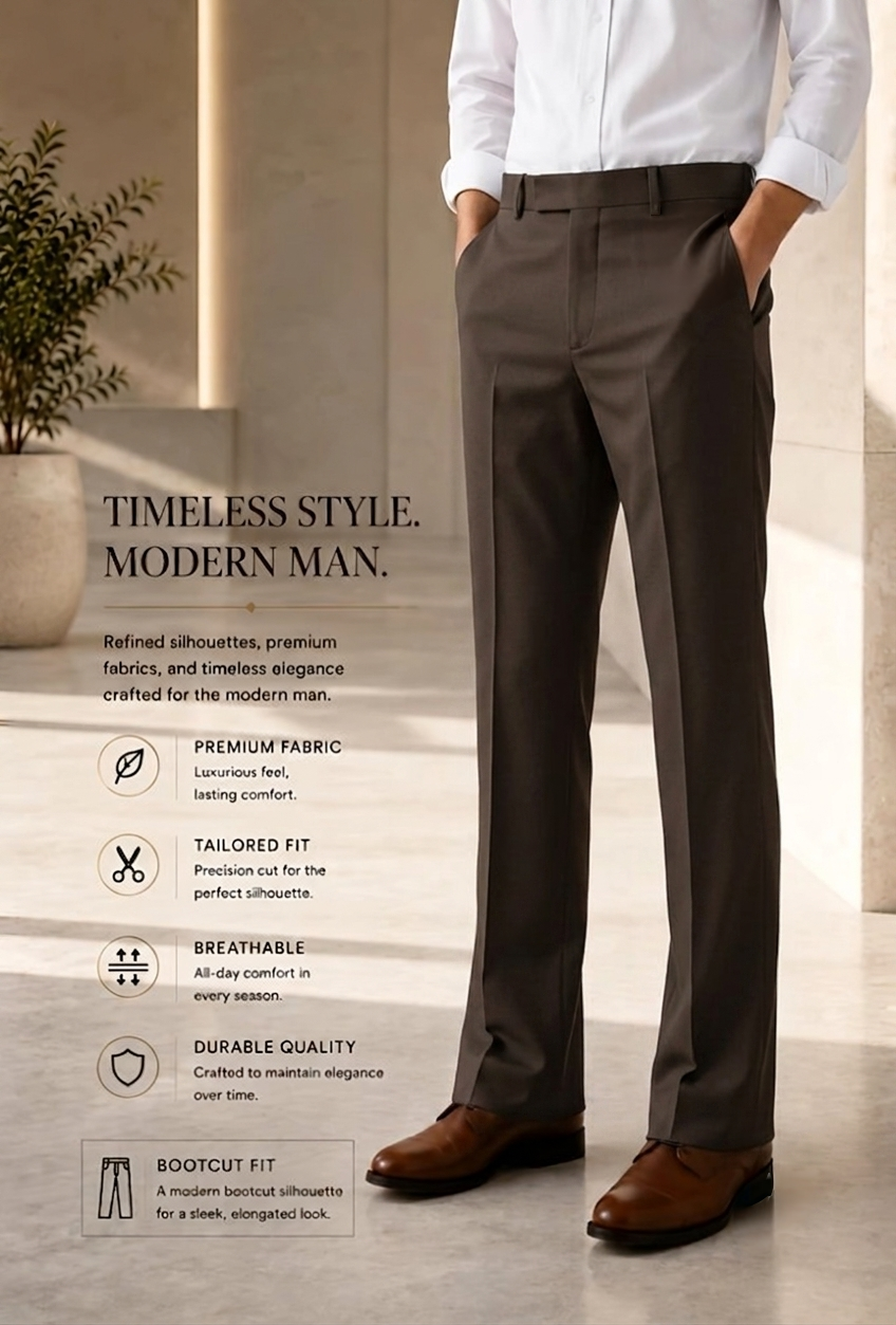 Men Premium Brown Shinny Trouser