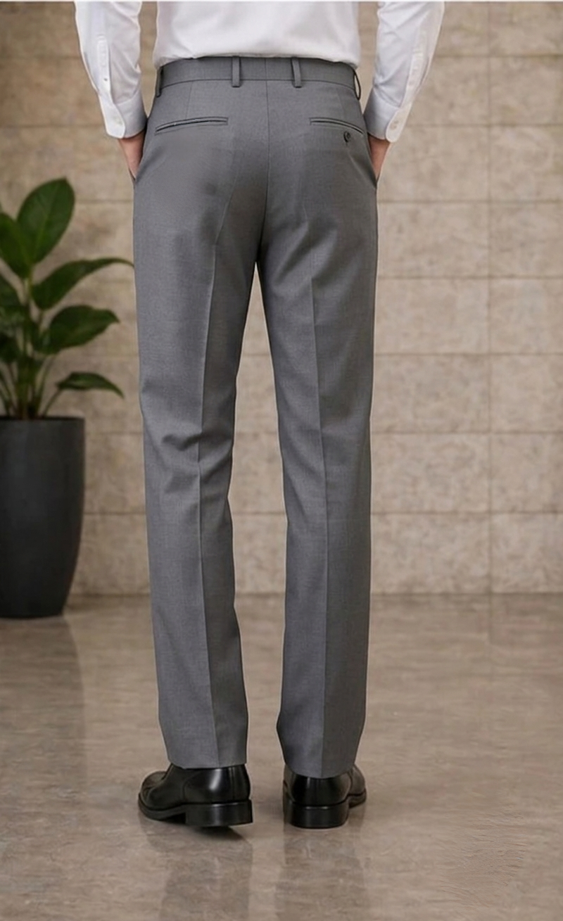 Men Premium Grey Shinny Trouser Detail